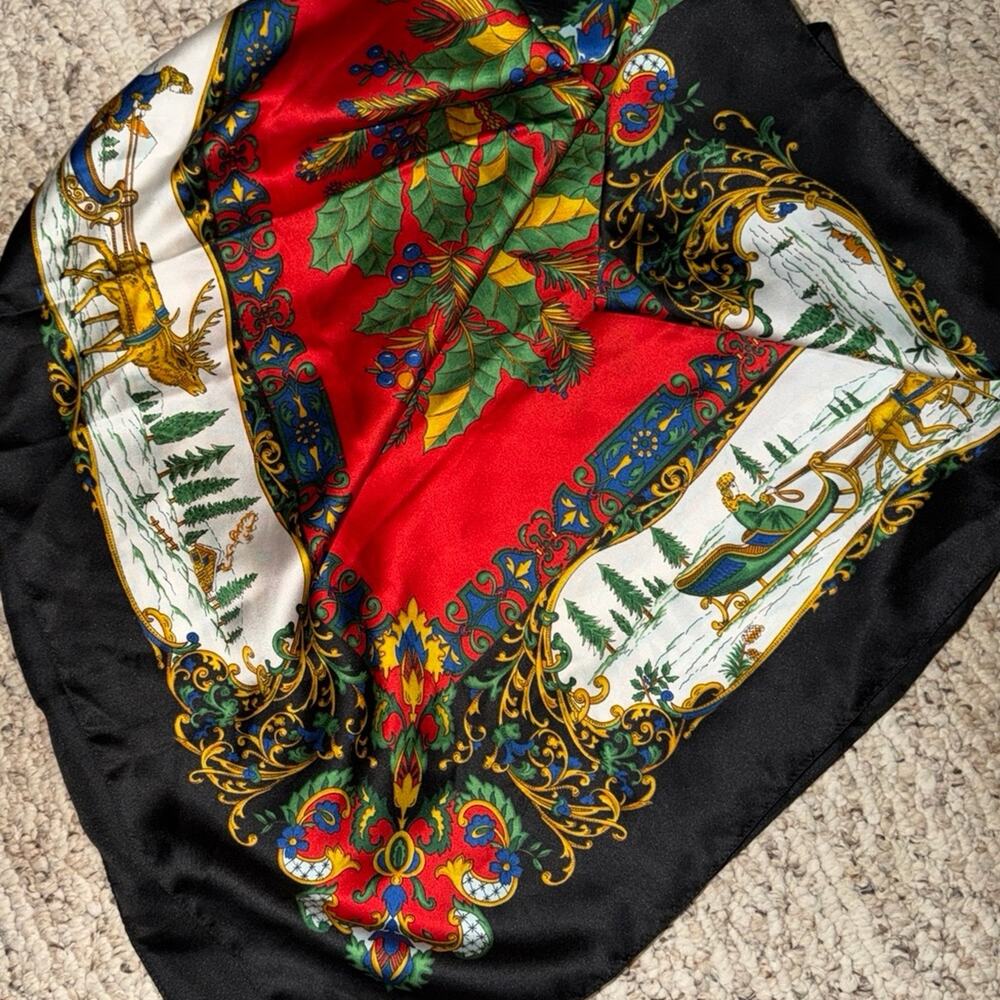 Vintage Avon Christmas scarf 35x35